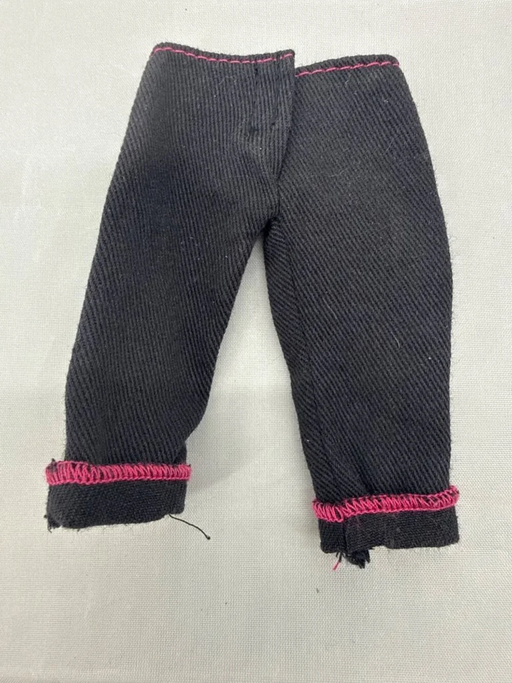 Y2K Mattel My Scene Black Denim Capris Pink Stitching Doll Pants Jeans